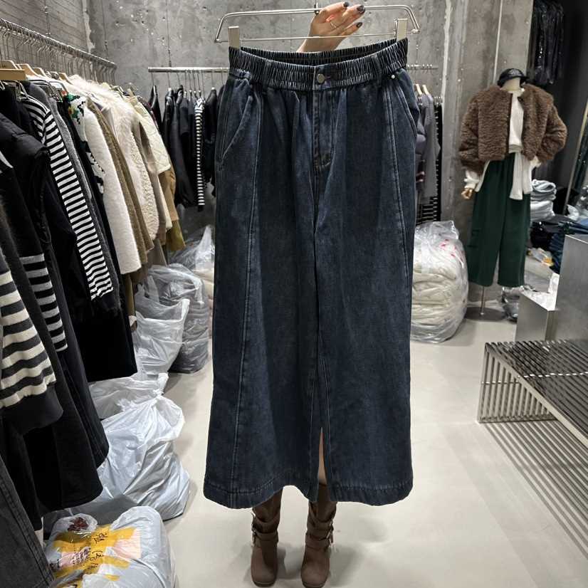 JUNI韓國代購㊣女裝新款真品熱賣休閑推薦時尚人氣職業牛仔褲my juni牛仔褲