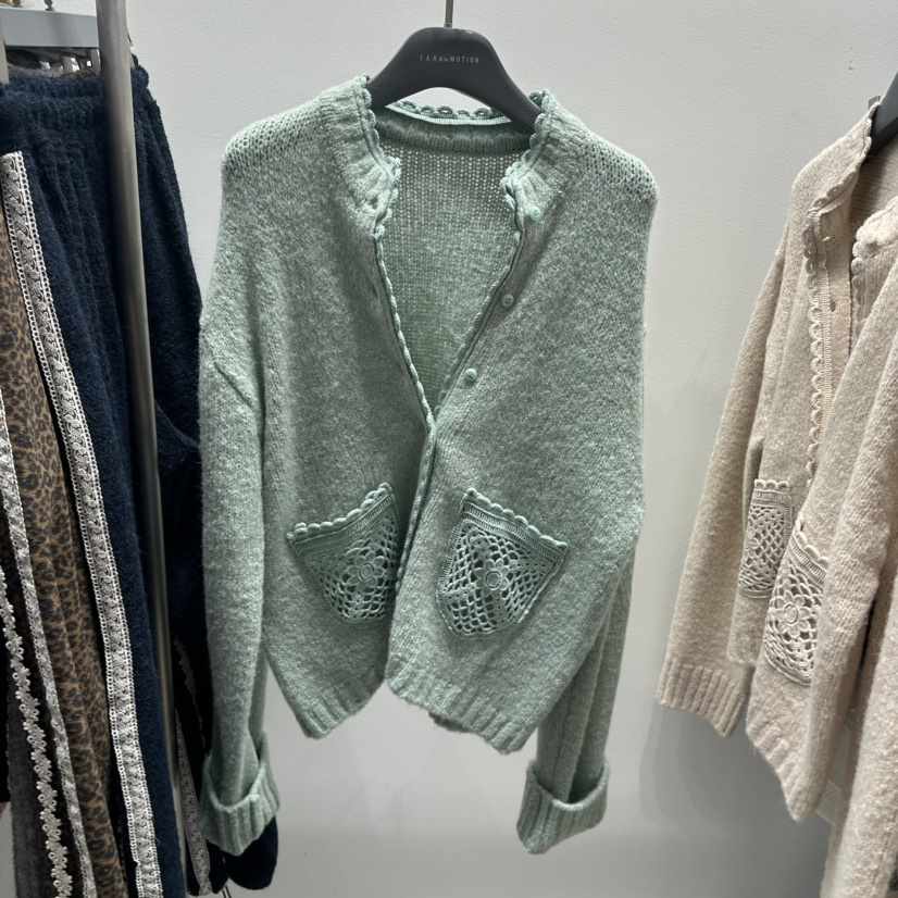 TARABY MOTION東大門㊣直郵女裝新款時尚休閑針織衫手工蕾絲TARABY MOTION針織衫