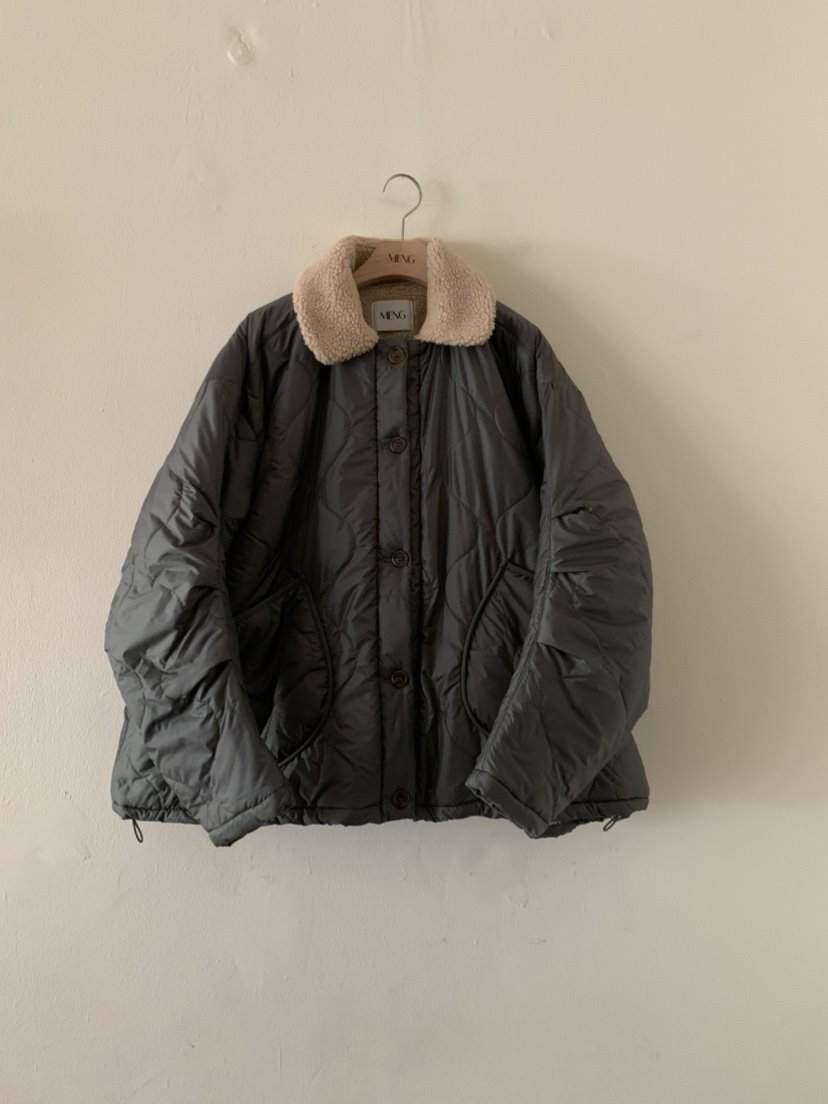 MENG東大門㊣實拍女裝新款熱賣時尚25秋冬推薦外套羊毛絎縫MENG外套