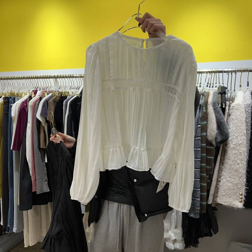 LE MASTERPLACE東大門㊣直郵女裝新款時尚25秋冬襯衫蕾絲衫Le masterpiece襯衫/蕾絲衫