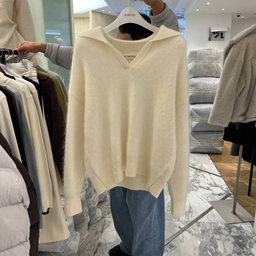 ALMOND韓國代購㊣女士新款熱賣25秋冬職業休閑推薦時尚針織衫ALMOND針織衫