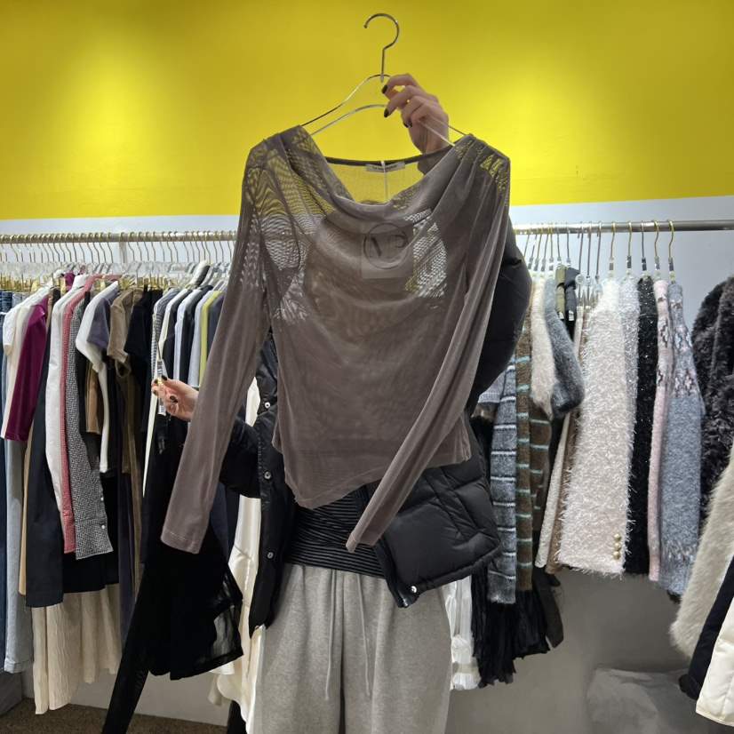 LE MASTERPLACE東大門㊣實拍女士新款休閑熱賣長袖T恤天鵝絨Le masterpiece長袖T恤