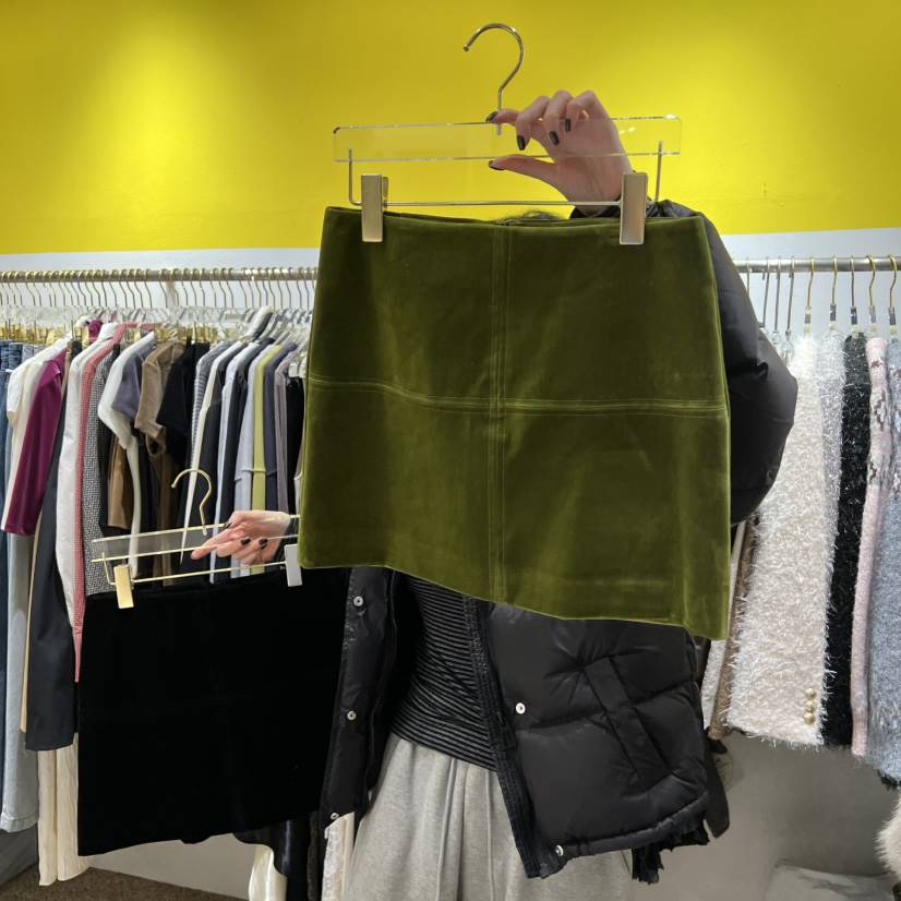 LE MASTERPLACE韓國代購㊣女裝新款職業25秋冬休閑短裙天鵝絨Le masterpiece短裙