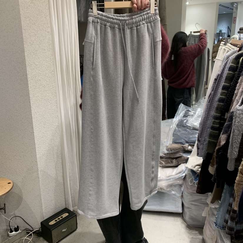 SSEMIENNE東大門㊣實拍女裝新款25秋冬真品人氣休閑褲加絨絎縫SSENIQUE休閑褲