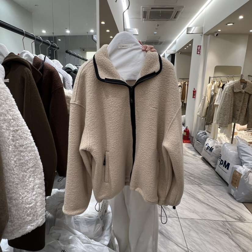 VERVEINE韓國代購㊣女裝新款休閑熱賣25秋冬推薦夾克羊毛拉鏈VERVEINE夾克