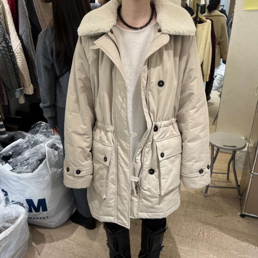 W AND J韓國代購㊣女裝新款真品休閑熱賣推薦25秋冬長款棉服W AND J長款棉服