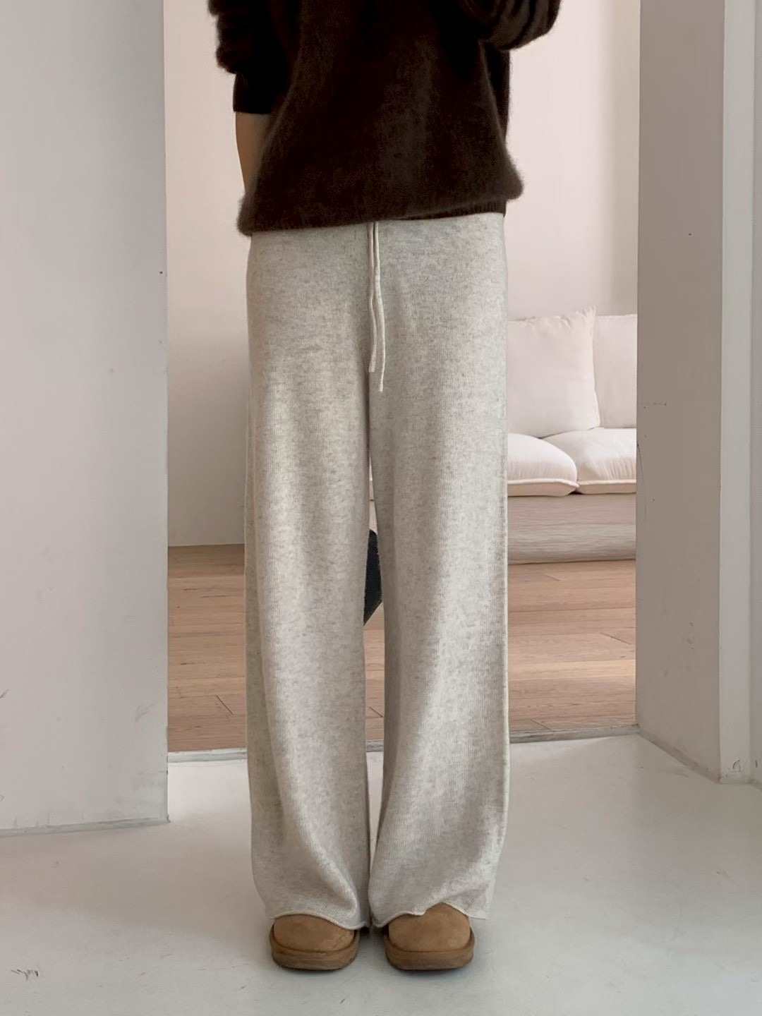 AN STAND東大門㊣直郵女裝新款真品熱賣人氣休閑褲針織褲寬松AN STAND-2件起休閑褲