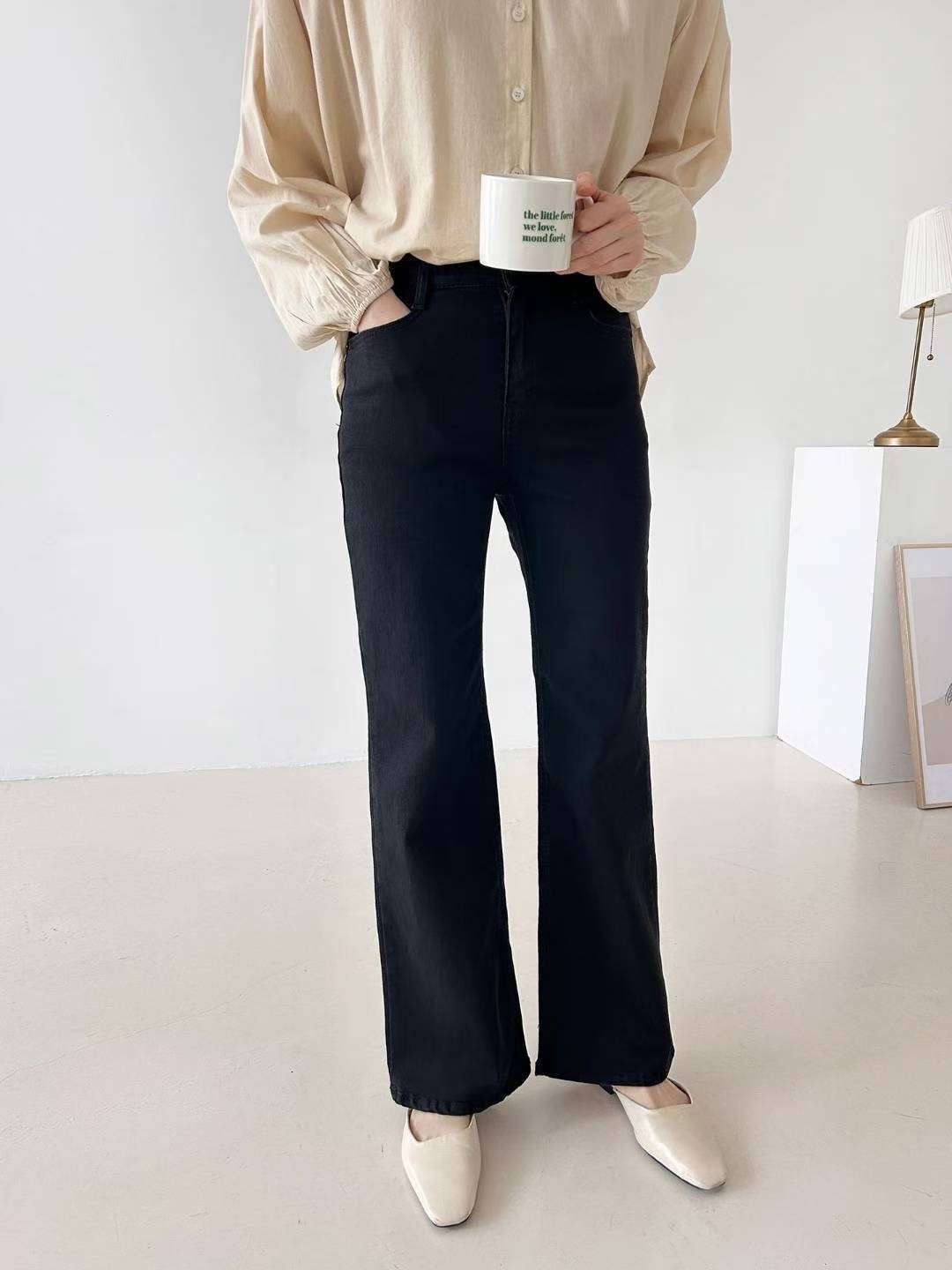 FLY DENIM東大門㊣實拍女裝新品時尚休閑推薦職業牛仔褲喇叭FLY DENIM牛仔褲