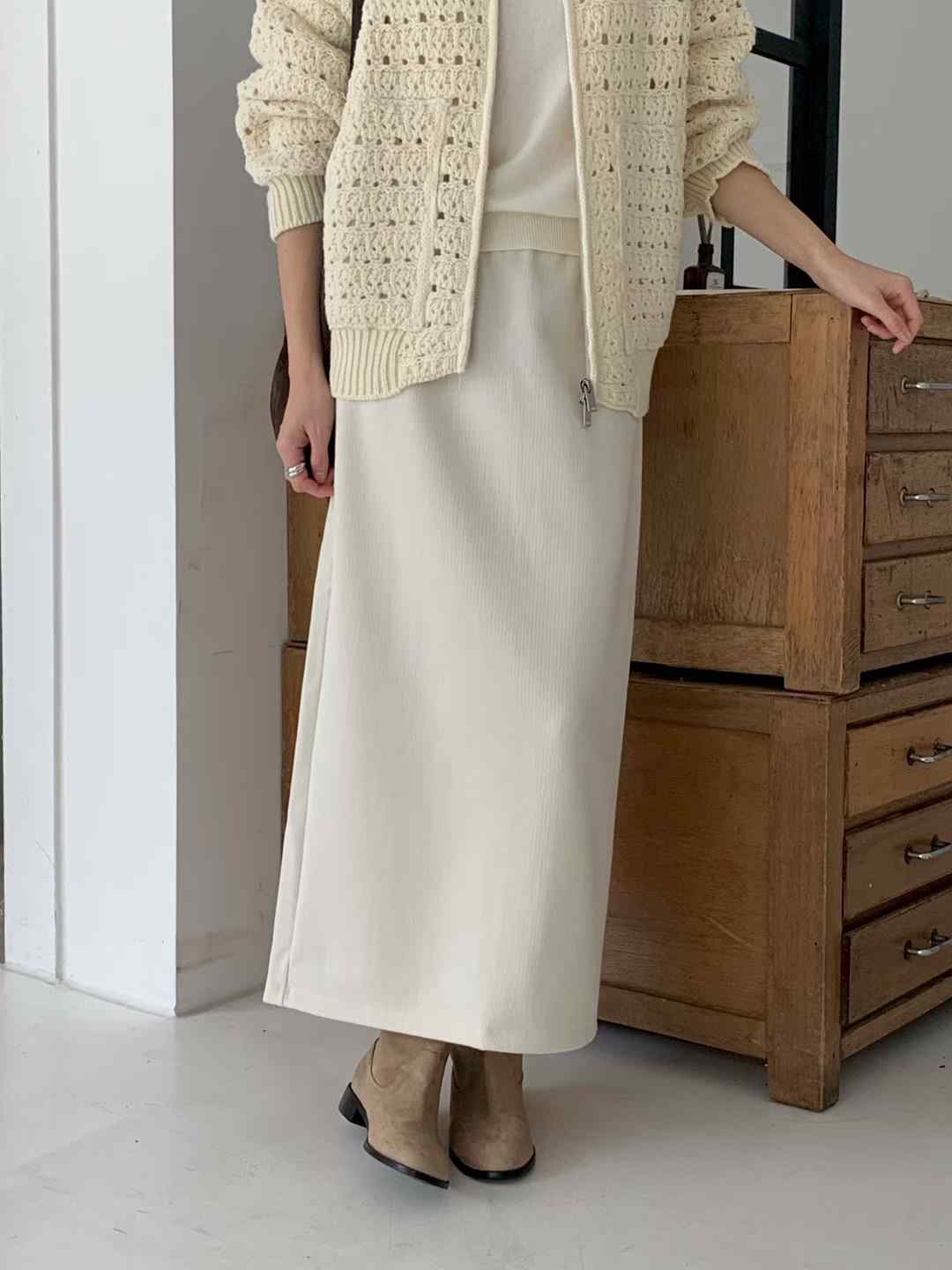 AN STAND韓國代購㊣女士新款推薦時尚職業25秋冬人氣長裙羊毛AN STAND-2件起長裙