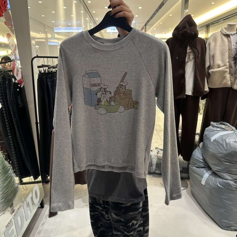 CREDITO東大門㊣實拍女士新款休閑25秋冬推薦職業熱賣長袖T恤CREDITO長袖T恤