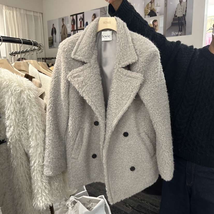 BOWIE東大門㊣代購女士新品推薦真品熱賣時尚人氣短款大衣雙層BOWIE短款大衣