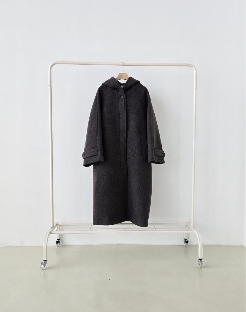 J SHOP東大門㊣代購女裝新品熱賣推薦休閑人氣中長款大衣連帽J_SHOP中長款大衣