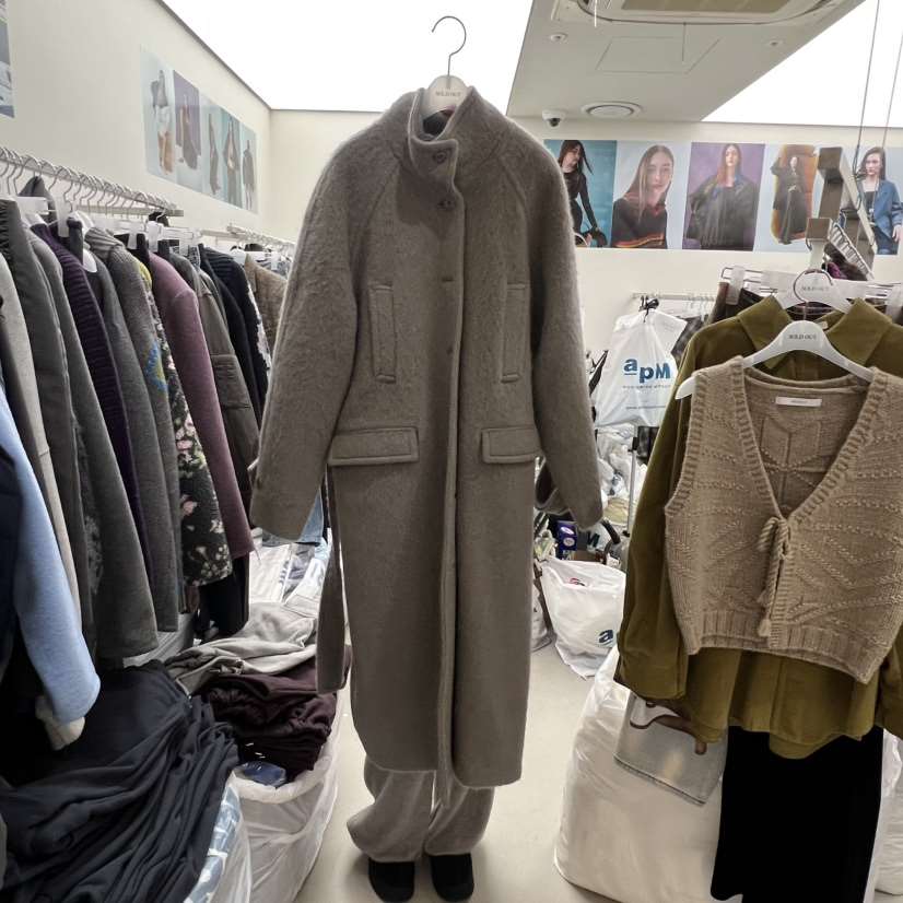 SOLD OUT韓國代購㊣女裝新品職業時尚中長款大衣含腰帶羊駝SOLD OUT中長款大衣