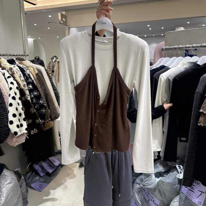 BENE韓國直郵㊣女士新款人氣25秋冬推薦時尚休閑真品長袖T恤BENE長袖T恤