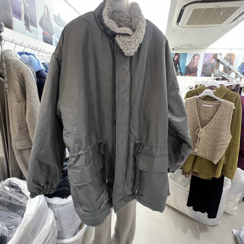 SOLD OUT東大門㊣實拍女裝新款真品職業熱賣中長款大衣毛皮SOLD OUT中長款大衣