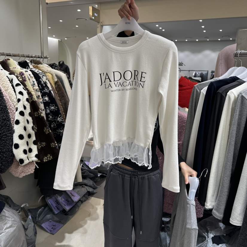 BENE東大門㊣代購女士新款職業25秋冬推薦時尚休閑人氣長袖T恤BENE長袖T恤