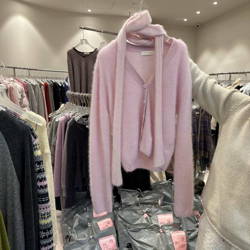 MIMME韓國代購㊣女裝新款真品職業人氣25秋冬熱賣毛衣含圍巾MIMME毛衣