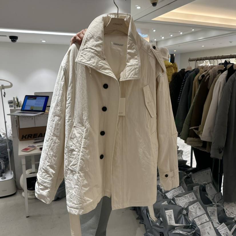 CONNAUGHT東大門㊣直郵女裝新款25秋冬時尚短款棉服含腰帶棉CONNAUGHT短款棉服