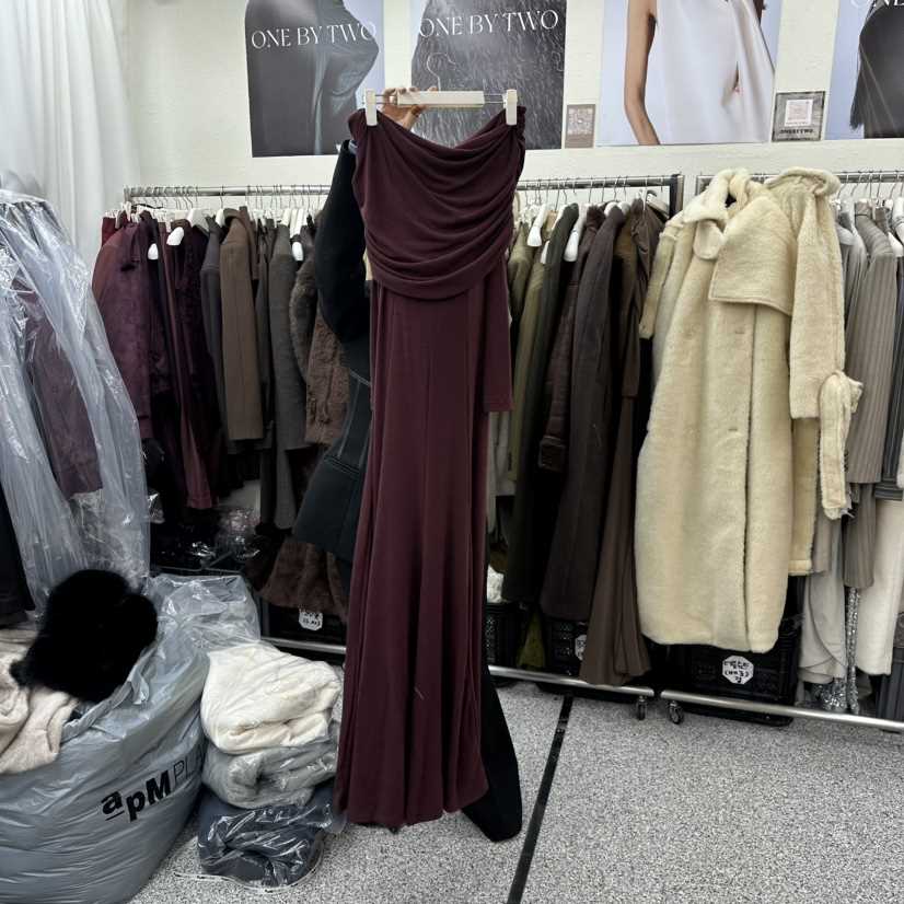 ONEBYTWO韓國代購㊣女裝新品熱賣推薦時尚真品人氣連衣裙露肩ONE BY TWO連衣裙