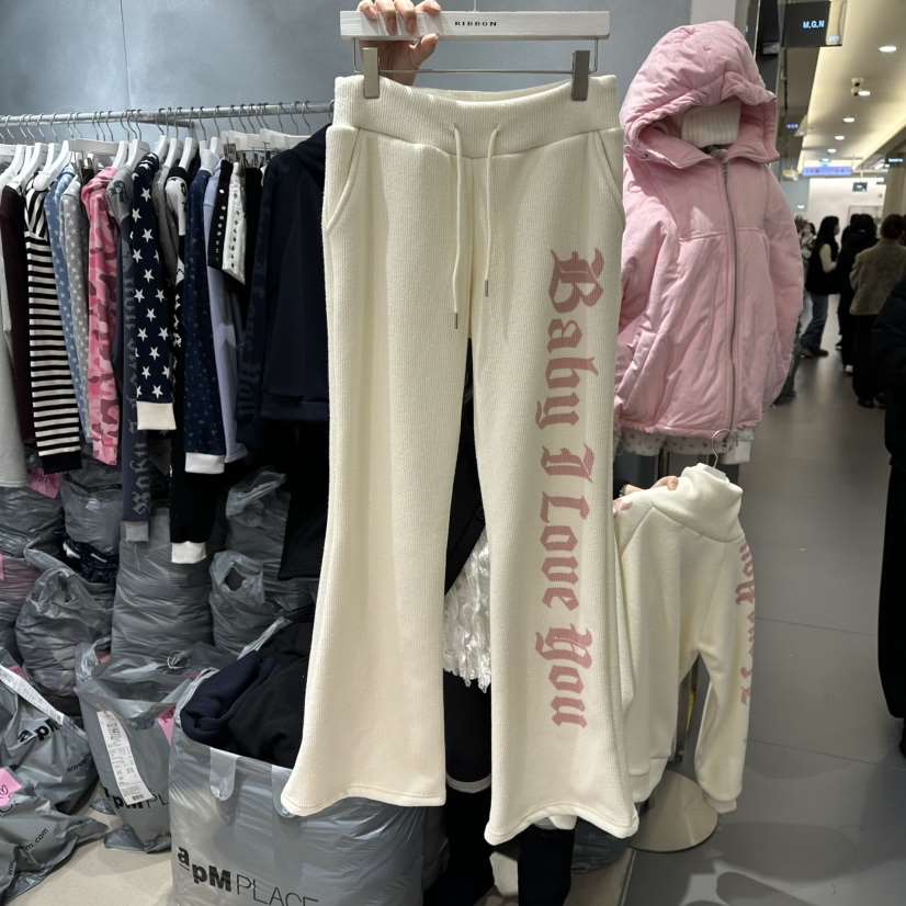 RIBBON東大門㊣實拍女裝新品熱賣休閑時尚推薦25秋冬休閑褲加絨RIBBON休閑褲