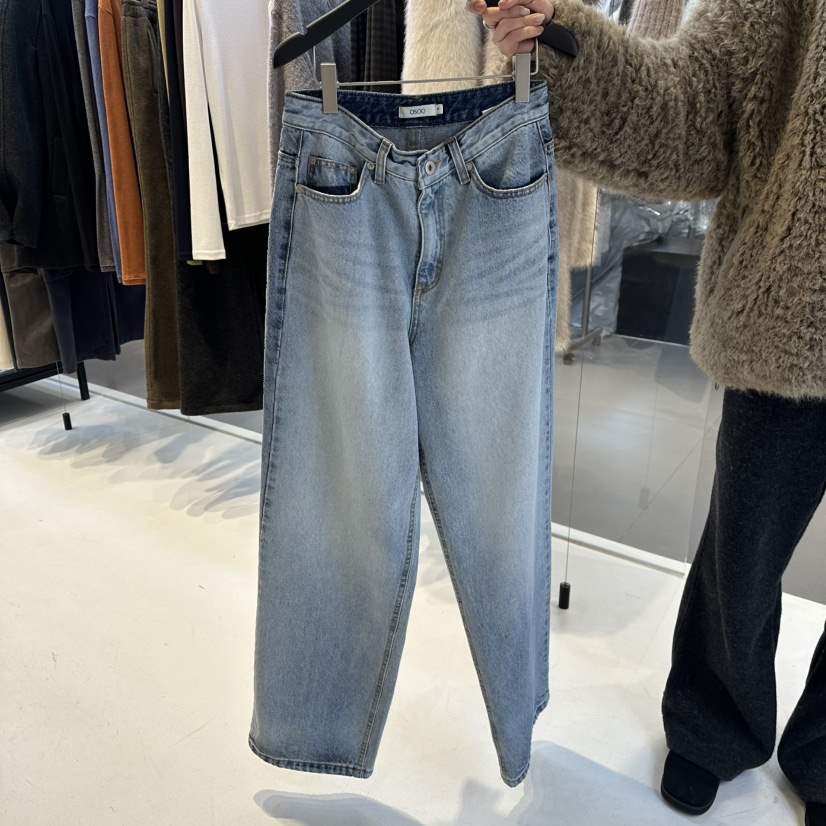 OSOO東大門㊣代購女裝新品人氣25秋冬職業熱賣休閑牛仔褲加絨OSOO牛仔褲