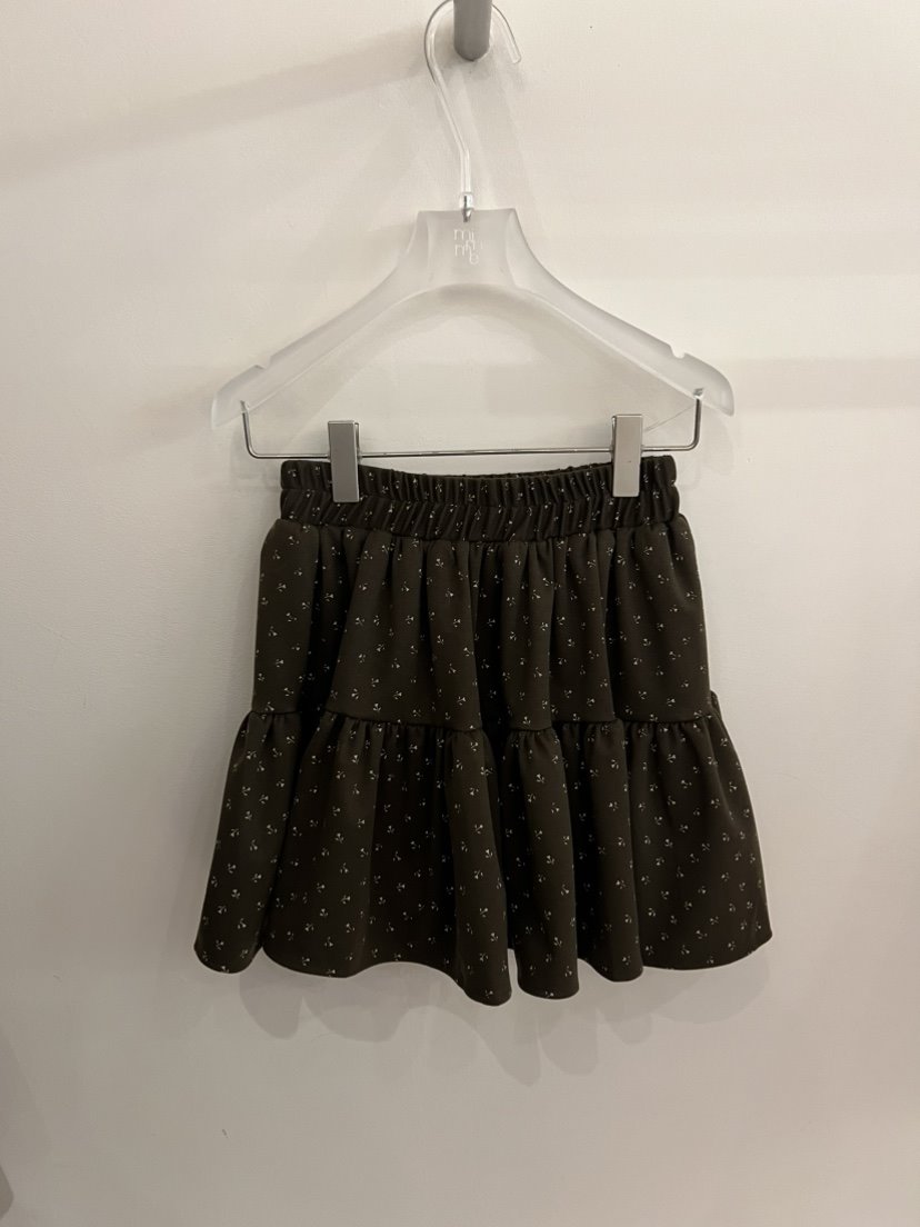 MIMME韓國代購㊣女士新款職業休閑真品25秋冬短裙荷葉邊花朵雙層MIMME短裙