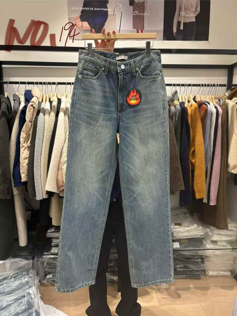 BRUNI/RICOTTA東大門㊣實拍女裝新品熱賣職業推薦牛仔褲拉絨BRUNI/RICOTTA牛仔褲