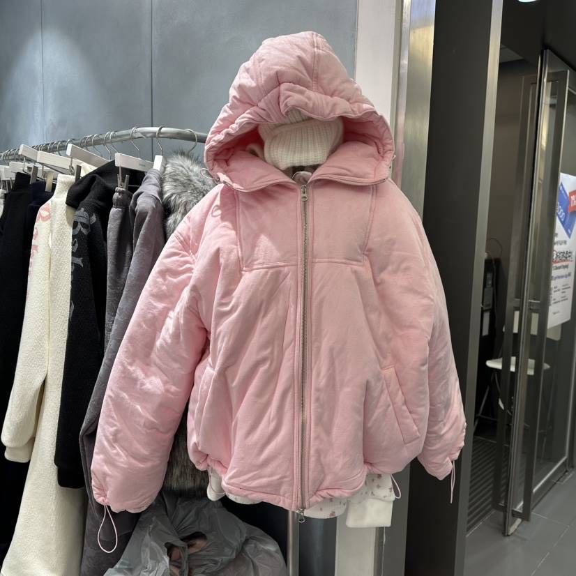 RIBBON東大門㊣直郵女裝新款熱賣時尚推薦25秋冬短款棉服絨RIBBON短款棉服