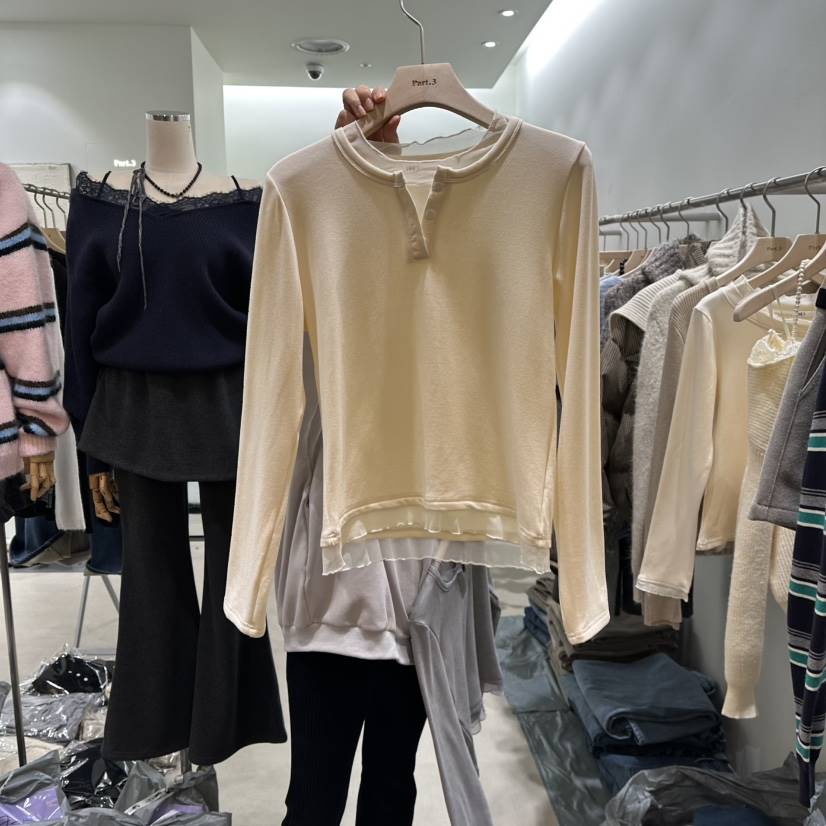 PART3東大門㊣實拍女士新品休閑人氣時尚職業熱賣長袖T恤透明Part.3長袖T恤