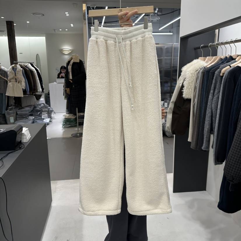 THE VALUE韓國代購㊣女裝新款熱賣人氣時尚25秋冬休閑褲抓絨THE VALUE休閑褲