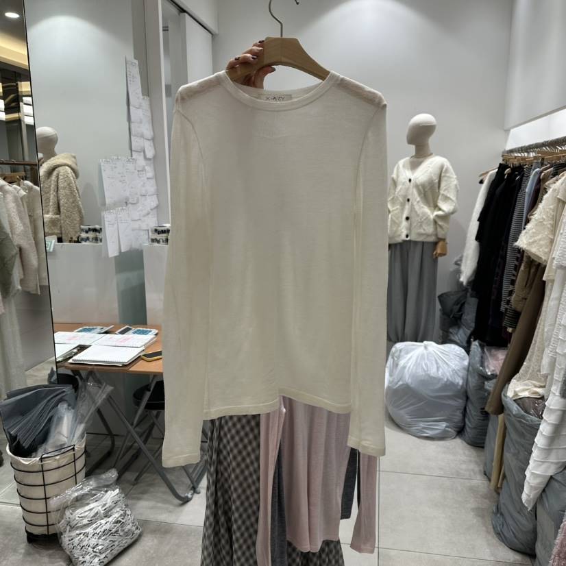 XPARTY東大門㊣實拍女裝新品時尚休閑真品推薦熱賣人氣長袖T恤XPARTY長袖T恤