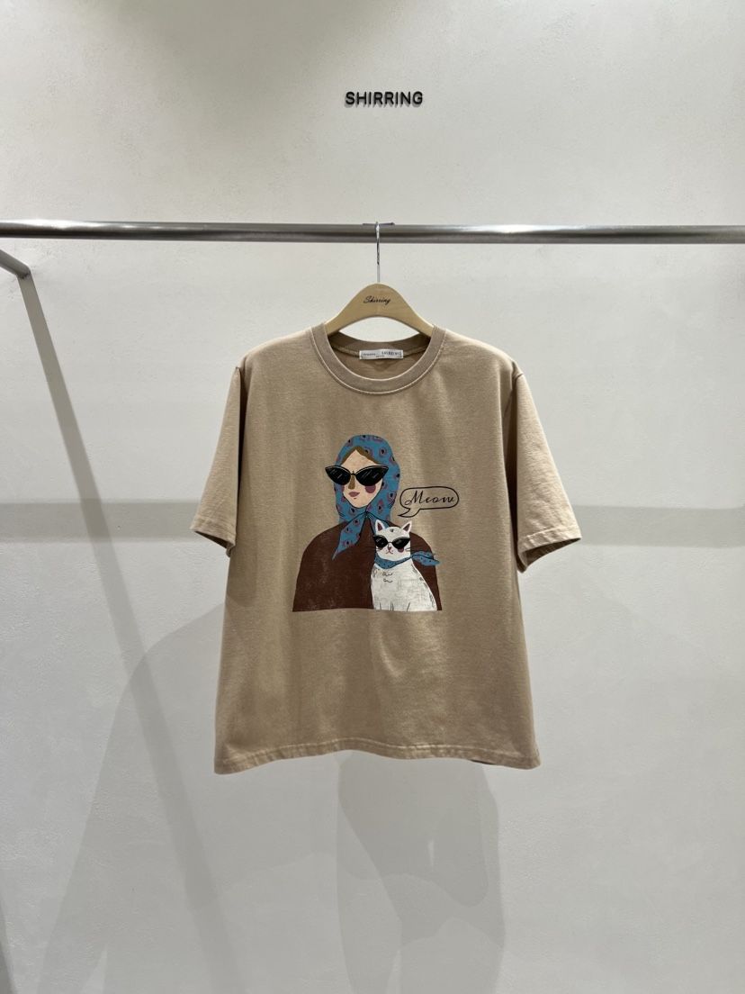 SHIRRING韓國直郵㊣女士新品時尚25秋冬熱賣休閑人氣T恤圍巾SHIRRINGT恤