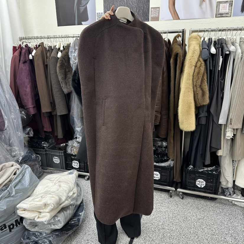 ONEBYTWO東大門㊣代購女士新品時尚推薦職業中長款大衣斗篷ONE BY TWO中長款大衣