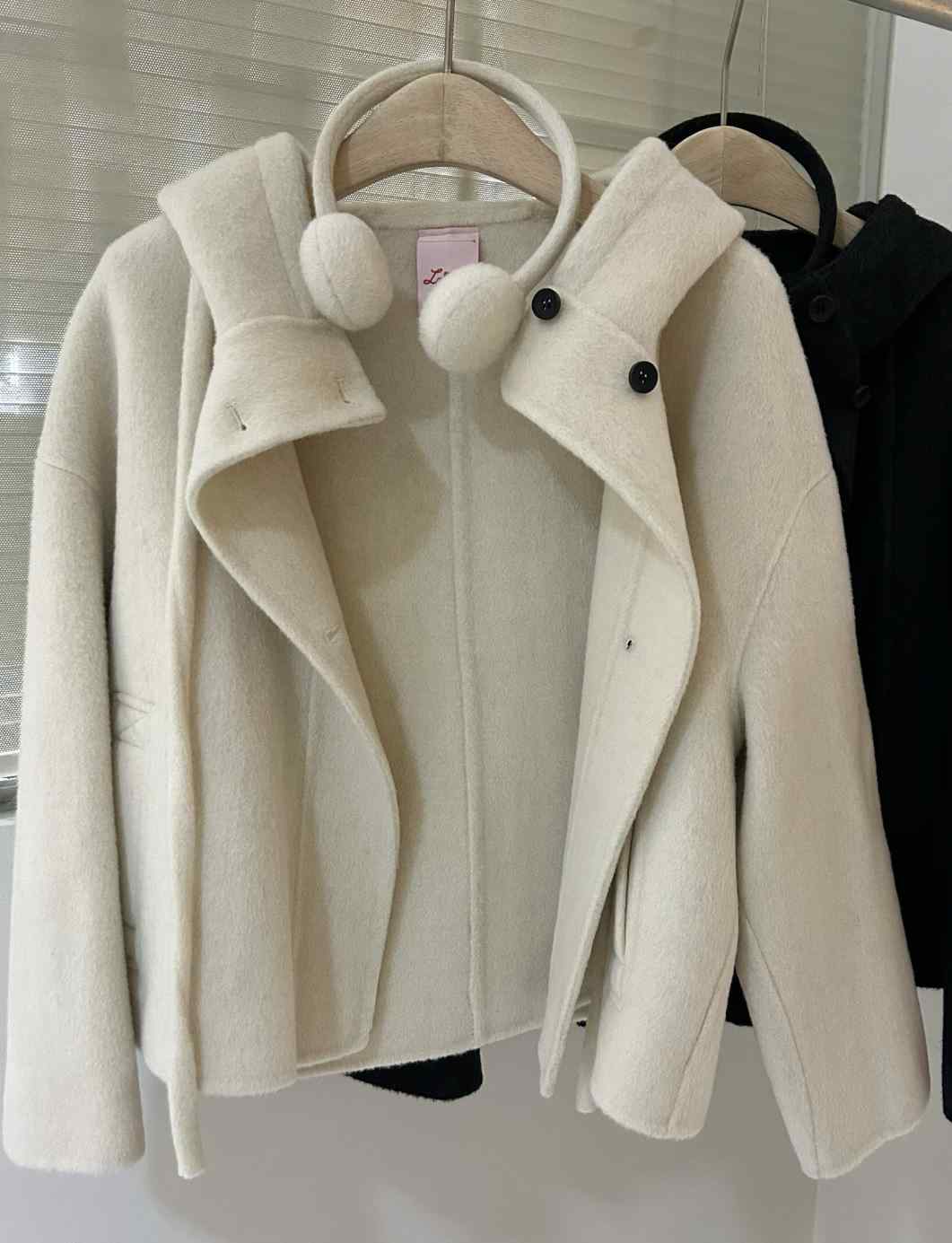 LA KERR東大門㊣直郵女裝新款推薦人氣真品25秋冬短款大衣LA KERR短款大衣