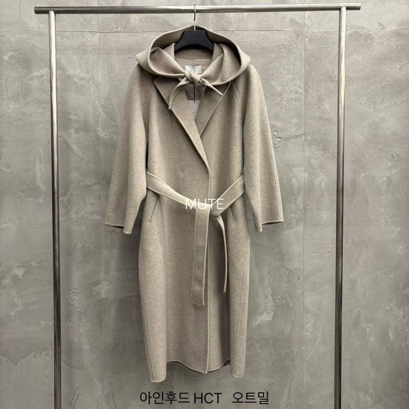 MUTE-P韓國直郵㊣女士新品25秋冬真品中長款大衣含腰帶含圍巾MUTE中長款大衣
