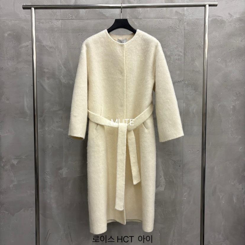 MUTE-P東大門㊣實拍女裝新品25秋冬推薦真品中長款大衣含腰帶MUTE中長款大衣
