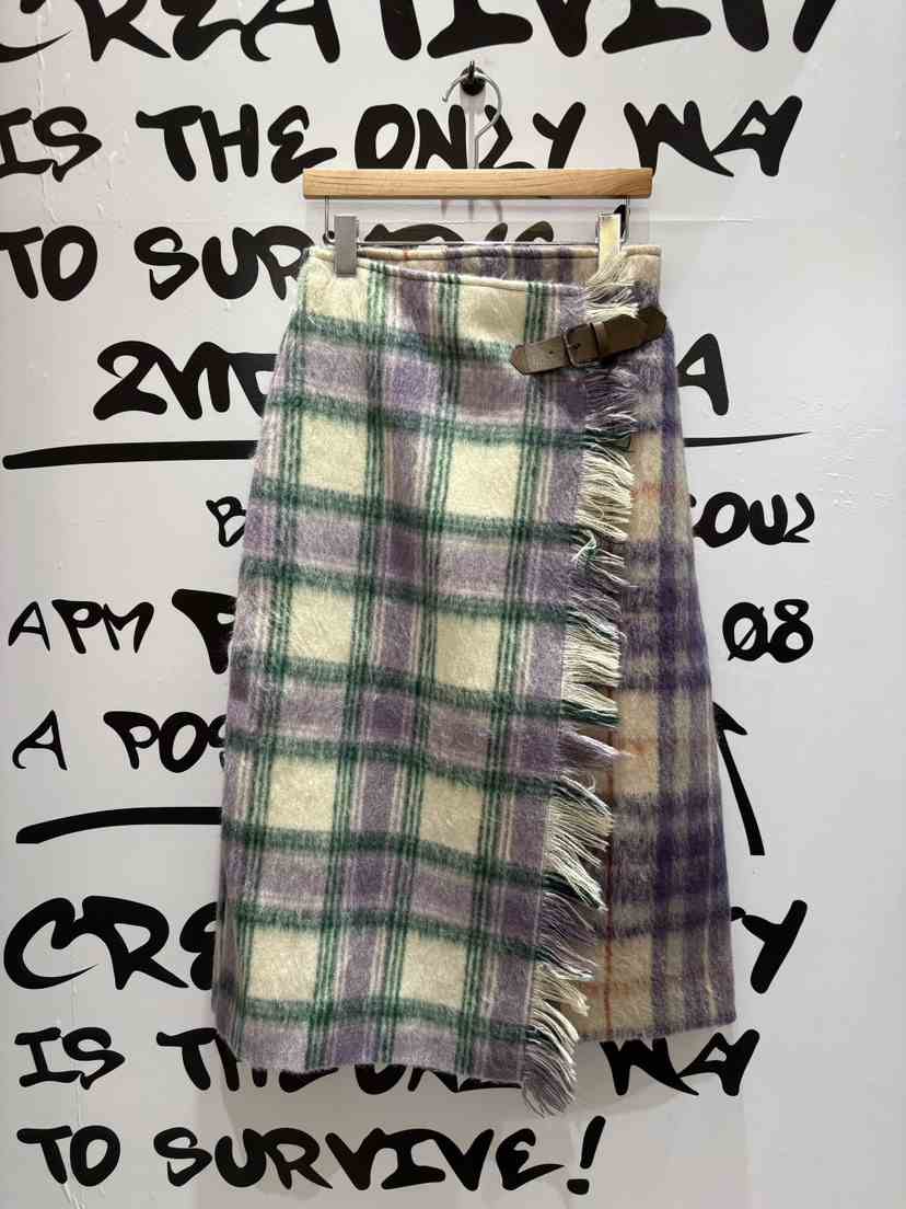 2ND K東大門㊣實拍女士新款25秋冬推薦人氣真品職業長裙格子2ND K長裙