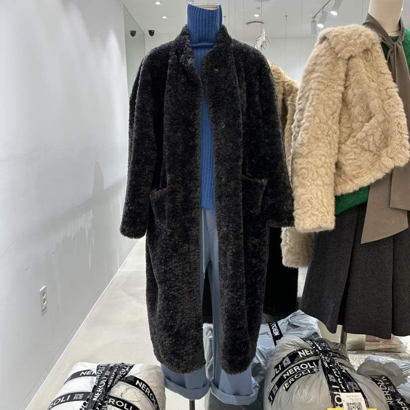 NEROLI 36韓國代購㊣女士新品時尚人氣真品25秋冬中長款大衣NEROLI 36中長款大衣