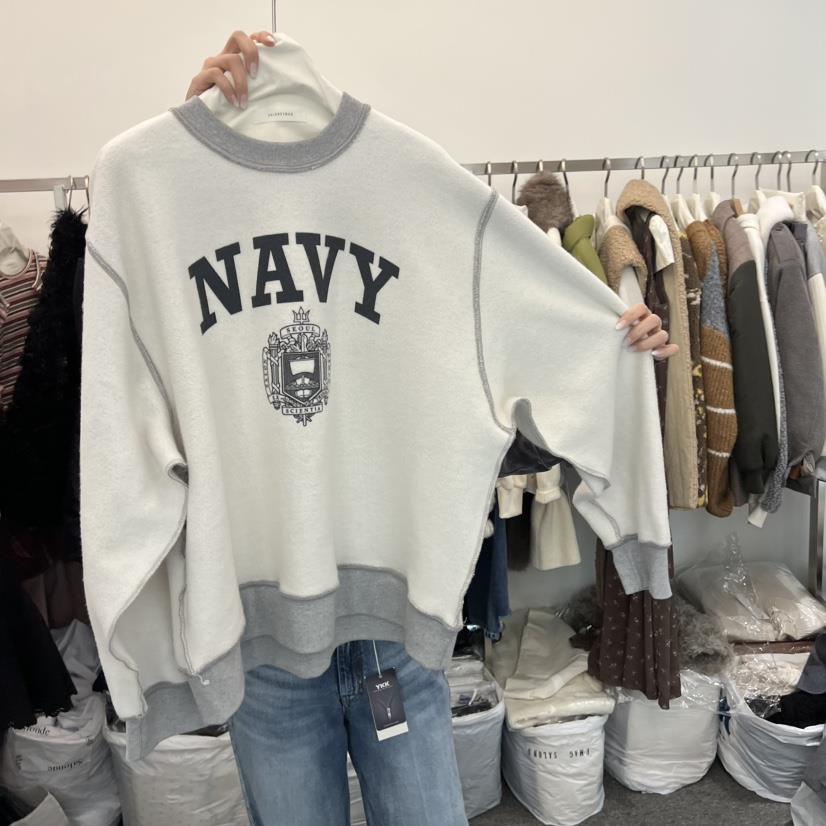 SALONDEMAG韓國代購㊣女裝新品熱賣時尚推薦衛衣海軍兩面雙面SALONDEMAG衛衣