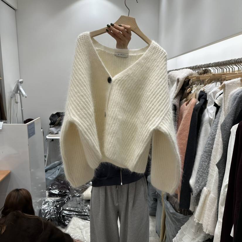 XPARTY東大門㊣直郵女裝新款職業推薦時尚真品毛衣短款開衫XPARTY毛衣