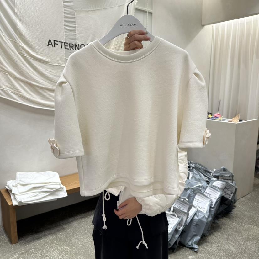 AFTERNOON東大門㊣實拍女士新款熱賣推薦休閑人氣職業T恤花朵AFTERNOONT恤