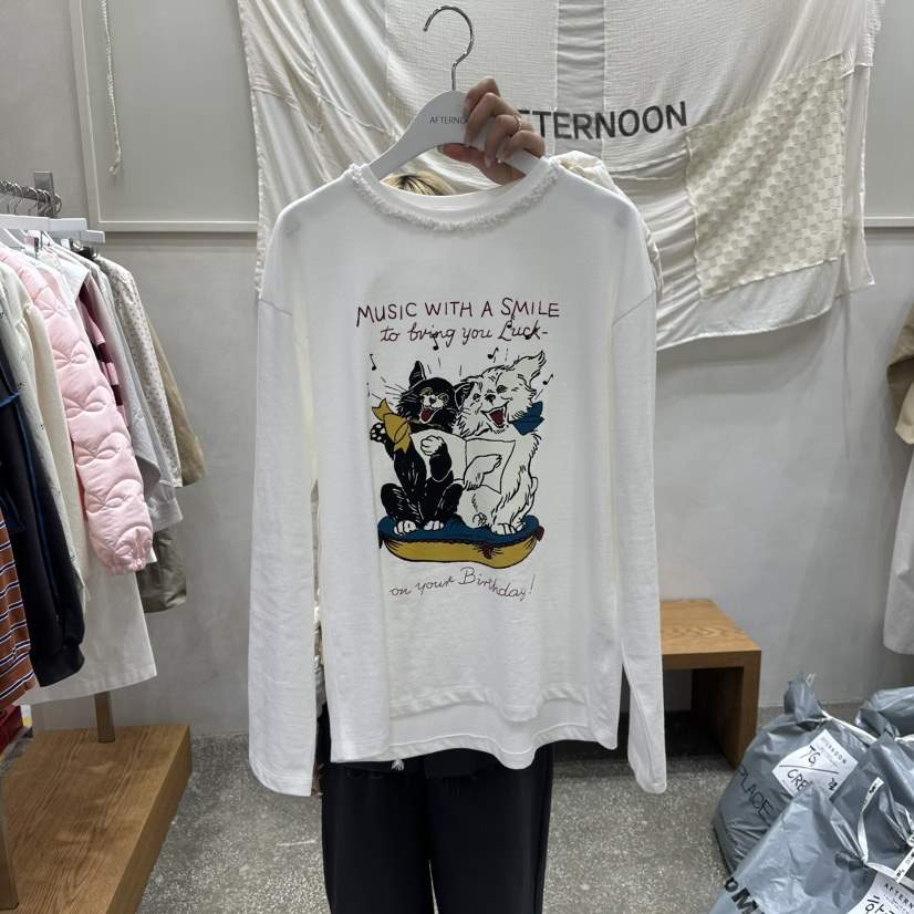 AFTERNOON東大門㊣代購女士新款真品時尚人氣熱賣推薦長袖T恤AFTERNOON長袖T恤