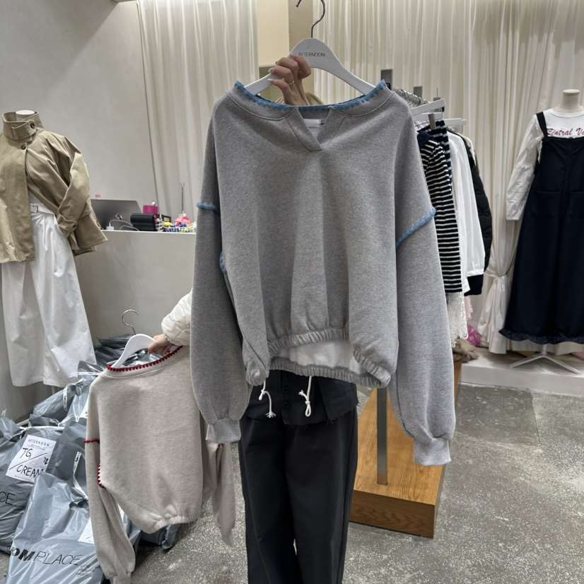 AFTERNOON東大門㊣代購女士新款熱賣25秋冬職業推薦衛衣加絨AFTERNOON衛衣