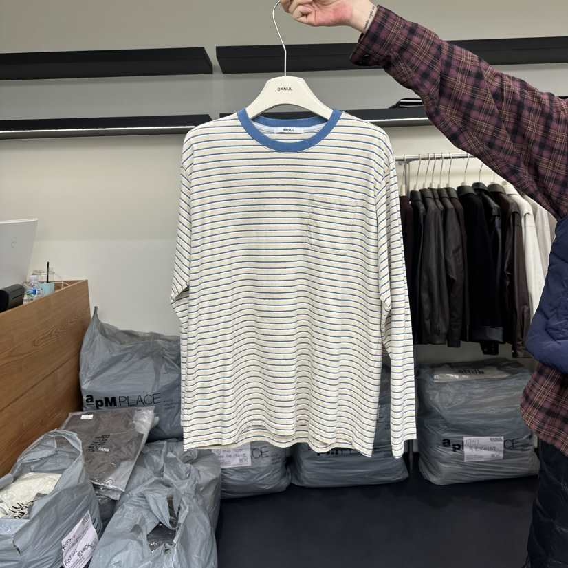 BANUL東大門㊣代購女士新品25秋冬職業推薦時尚長袖T恤口袋BANUL長袖T恤