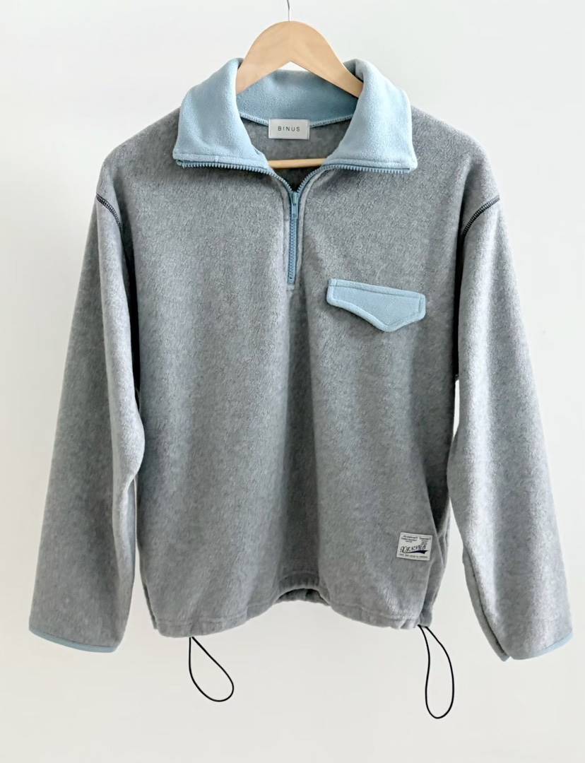 BINUS東大門㊣實拍女裝新款25秋冬時尚推薦真品衛衣羊毛混紡BINUS衛衣