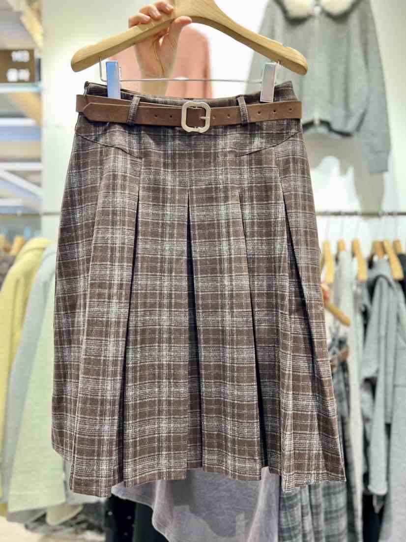 OLA韓國代購㊣女士新品熱賣職業25秋冬半身裙中短裙不含腰帶mellor/OLA半身裙/中短裙