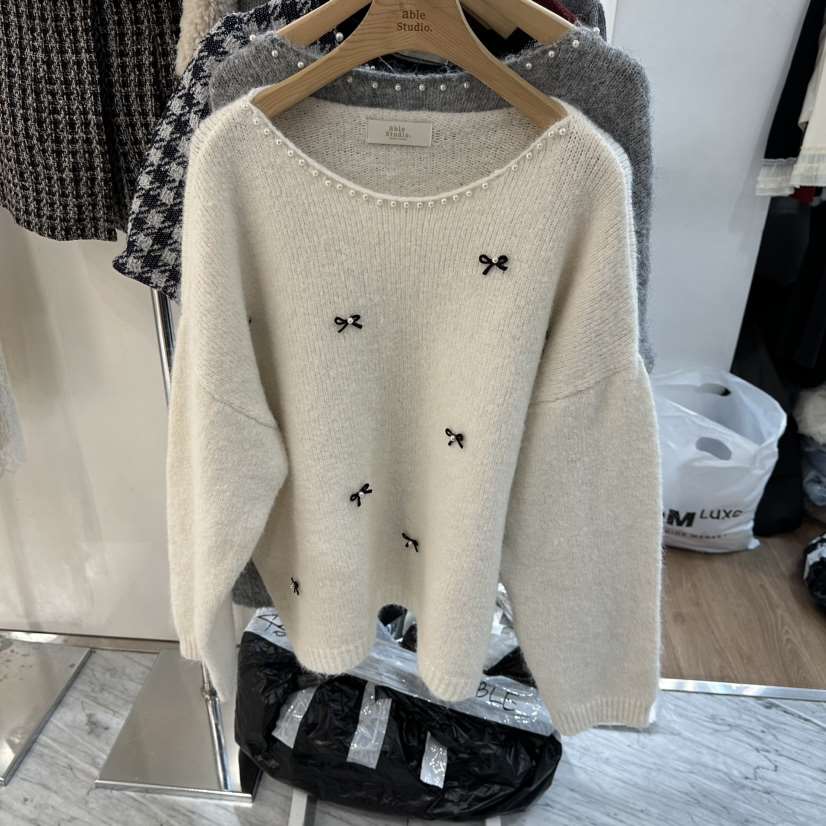 ABLESTUDIO韓國代購㊣女裝新品職業休閑25秋冬真品熱賣針織衫ABLESTUDIO針織衫