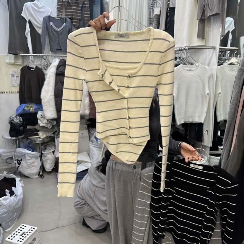 BILLION-L韓國代購㊣女士新款25秋冬人氣時尚針織衫假兩件BILLION-L針織衫