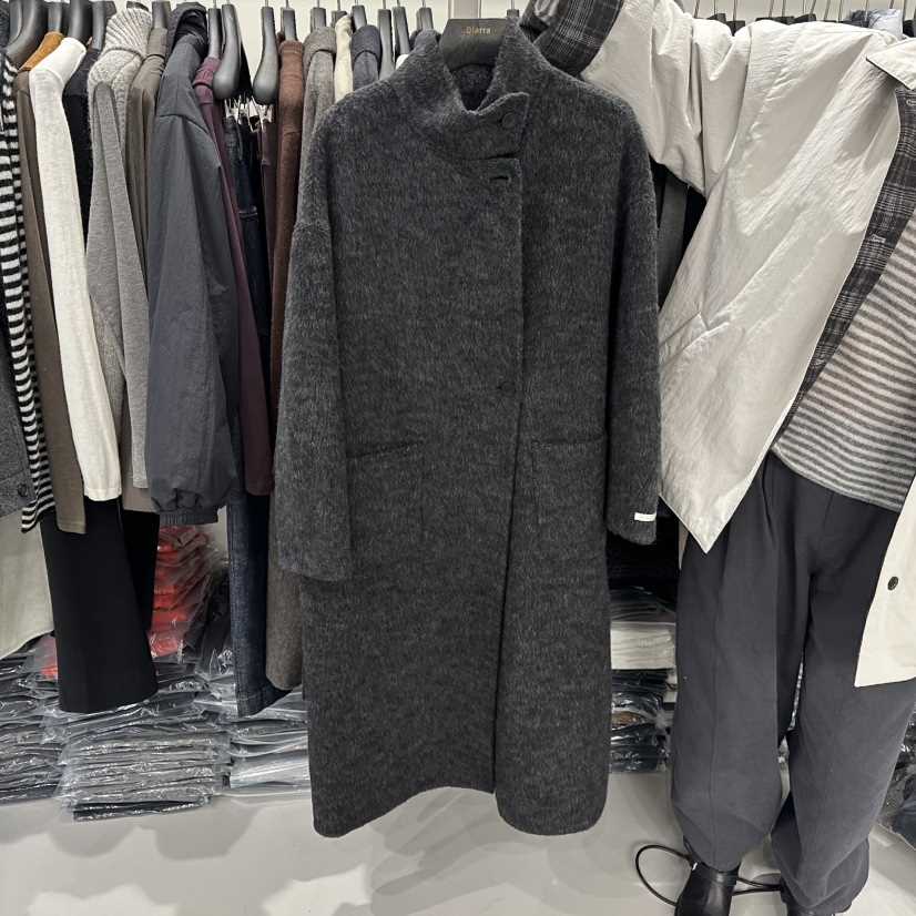 DIARRA東大門㊣實拍女士新款25秋冬休閑中長款大衣含腰帶羊毛DIARRA中長款大衣