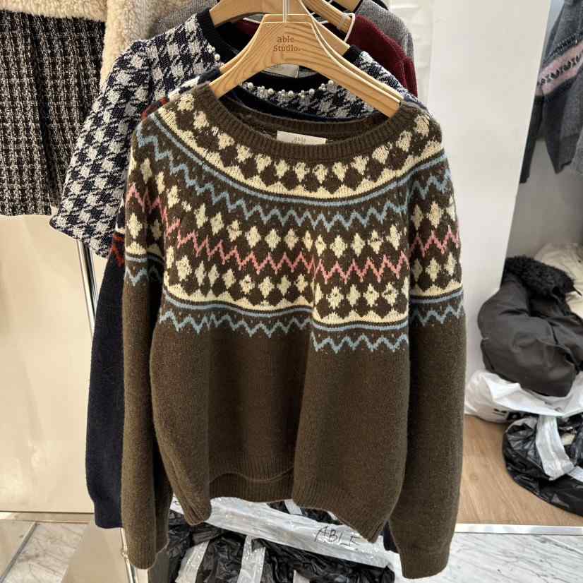 ABLESTUDIO韓國代購㊣女裝新款25秋冬人氣時尚推薦毛衣羊毛ABLESTUDIO毛衣